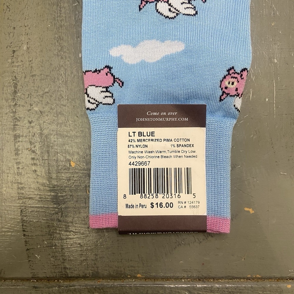 Johnston & Murphy Mens When Pigs Fly One Size Novelty Dress Socks - NWT - Picture 3 of 4